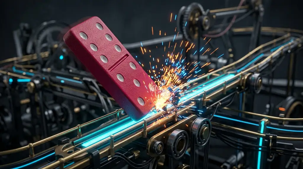 Dramatic domino falling